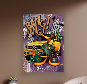 Obraz KACZOR DAFFY Mercedes G Klasa OBRAZ Pop Art Gucci Rolex G-Wagon