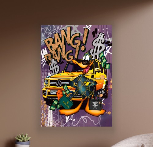 Obraz KACZOR DAFFY Mercedes G Klasa OBRAZ Pop Art Gucci Rolex G-Wagon