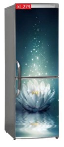 Naklejka, Okleina Laminowana na Lodówkę Kwiat Odbicie Lotus