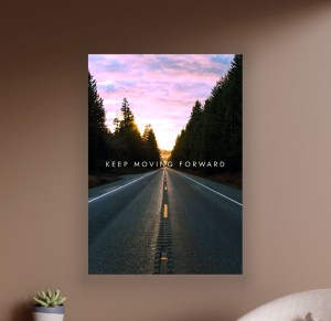 Obraz KEEP MOVING FORWARD Droga Przed Siebie OBRAZ Motywacyjny Pejzaż DO BIURA