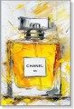 Obraz CHANEL N5 Perfumy Żółty OBRAZ Nowoczesny Abstrakcja Glamour Loft