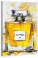 Obraz CHANEL N5 Perfumy Żółty OBRAZ Nowoczesny Abstrakcja Glamour Loft