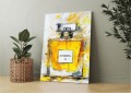 Obraz CHANEL N5 Perfumy Żółty OBRAZ Nowoczesny Abstrakcja Glamour Loft
