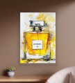 Obraz CHANEL N5 Perfumy Żółty OBRAZ Nowoczesny Abstrakcja Glamour Loft