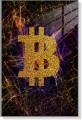 Obraz BITCOIN Złoty Brokat OBRAZ Motywacyjny Kryptowaluty Blockchain