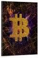 Obraz BITCOIN Złoty Brokat OBRAZ Motywacyjny Kryptowaluty Blockchain
