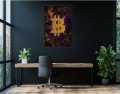 Obraz BITCOIN Złoty Brokat OBRAZ Motywacyjny Kryptowaluty Blockchain