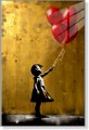 Obraz DZIEWCZYNKA Z BALONAMI Banksy Złoty OBRAZ Nowoczesny Loft Graffiti