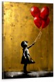 Obraz DZIEWCZYNKA Z BALONAMI Banksy Złoty OBRAZ Nowoczesny Loft Graffiti