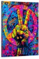Obraz PACYFKA PEACE Znak Pokoju OBRAZ Pop Art Neon Graffiti Kolorowy