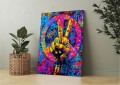 Obraz PACYFKA PEACE Znak Pokoju OBRAZ Pop Art Neon Graffiti Kolorowy