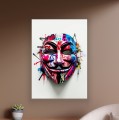 Obraz MASKA ANONYMOUS Graffiti Nowoczesny OBRAZ Pop Art Guy Fawkes V jak Vendetta