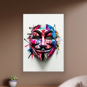 Obraz MASKA ANONYMOUS Graffiti Nowoczesny OBRAZ Pop Art Guy Fawkes V jak Vendetta