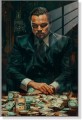 Obraz WILK Z WALL STREET Leonardo DiCaprio OBRAZ Motywacyjny Biznes Pieniądze Dolary Loft