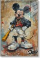 Obraz MYSZKA MICKEY Graffiti Rebel Nowoczesny OBRAZ Pop Art Kij Bejsbolowy Loft
