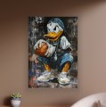 Obraz KACZOR DONALD Koszykówka Nowoczesny OBRAZ Pop Art Graffiti Streetwear Loft