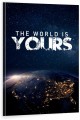 Obraz THE WORLD IS YOURS Motywacyjny OBRAZ Kosmos Ziemia Człowiek z Blizną Loft