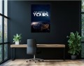 Obraz THE WORLD IS YOURS Motywacyjny OBRAZ Kosmos Ziemia Człowiek z Blizną Loft