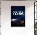 Obraz THE WORLD IS YOURS Motywacyjny OBRAZ Kosmos Ziemia Człowiek z Blizną Loft