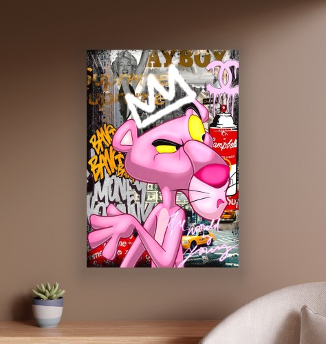 Obraz RÓŻOWA PANTERA Pop Art OBRAZ Nowoczesny Marilyn Monroe Chanel Loft