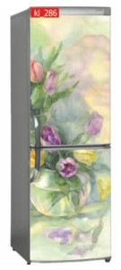 Naklejka, Okleina Laminowana na Lodówkę Kwiaty Rośliny jak Malowane