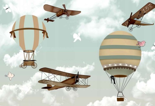 Fototapeta dla dzieci samoloty balony  fsd134.jpg