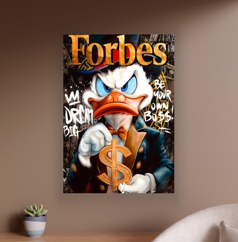 Obraz SKNERUS MCKWACZ Forbes Be Your Own Boss OBRAZ Motywacyjny Złoty Dolar Loft