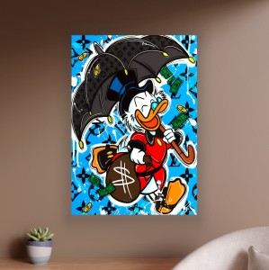 Obraz SKNERUS MCKWACZ Deszcz Pieniędzy OBRAZ Pop Art Błękitny Louis Vuitton Parasol