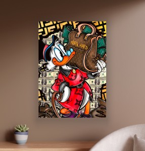 Obraz SKNERUS MCKWACZ Work Hard OBRAZ Motywacyjny Dolary Torba Louis Vuitton Loft