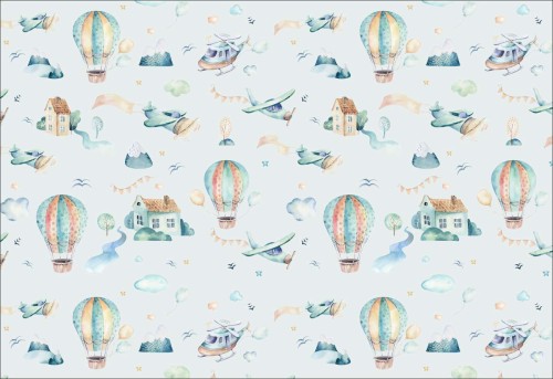 Fototapeta dla dzieci samoloty balony fsd115