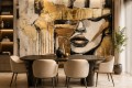 Fototapeta z portretem kobiety – złota abstrakcja, nowoczesny pop-art i zmysłowy portret w stylu Modern Glamour AMARA 
