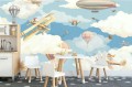 Fototapeta dla dzieci samoloty balony fsd154