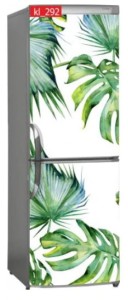 Naklejka, Okleina Laminowana na Lodówkę Palmy Liście Monstera