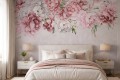 Fototapeta z pwoniami – pastelowe kwiaty, akwarelowa girlanda i subtelne tło w stylu Shabby Chic i Glamour PEONIA