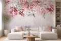 Fototapeta z pwoniami – pastelowe kwiaty, akwarelowa girlanda i subtelne tło w stylu Shabby Chic i Glamour PEONIA
