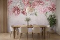 Fototapeta z pwoniami – pastelowe kwiaty, akwarelowa girlanda i subtelne tło w stylu Shabby Chic i Glamour PEONIA