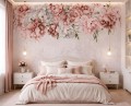 Fototapeta z pwoniami – pastelowe kwiaty, akwarelowa girlanda i subtelne tło w stylu Shabby Chic i Glamour PEONIA