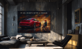 Obraz PORSCHE IT ALL STARTS WITH A DREAM Motywacyjny Samochód Chłopiec Spełnianie Marzeń