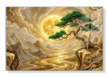 Obraz DRZEWKO BONSAI Złote Góry Księżyc Pełnia Krajobraz Japoński Zen