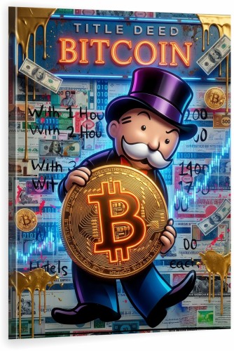 Obraz MONOPOLY BITCOIN Pan Monopoly Kryptowaluty Giełda Dollar Kolarz Pop Art