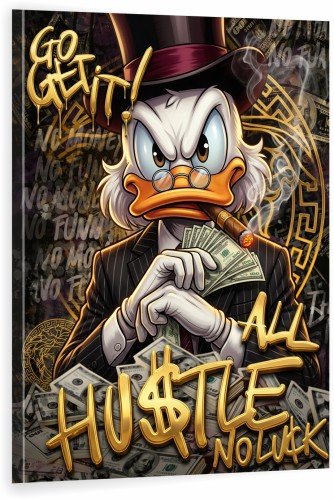 Obraz SKNERUS MCKWACZ ALL HUSTLE NO LUCK Kaczor Cygaro Dolary Graffiti Street Art