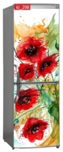 Naklejka, Okleina Laminowana na Lodówkę Kwiaty Maki jak Malowane