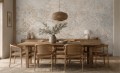 Fototapeta ornament vintage – przecierany wzór arabeski, beżowy beton i postarzana tekstura w stylu loft
