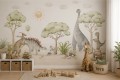 Fototapeta dla dzieci Dinozaury akwarelowe wesoła kraina boho