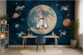 Fototapeta dla dzieci Kosmos rakieta planety księżyc premium na wymiar
