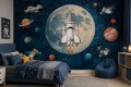 Fototapeta dla dzieci Kosmos rakieta planety księżyc premium na wymiar
