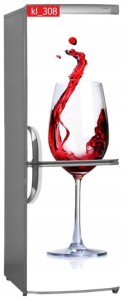 Naklejka, Okleina Laminowana na Lodówkę Lampka Wina w Ruchu