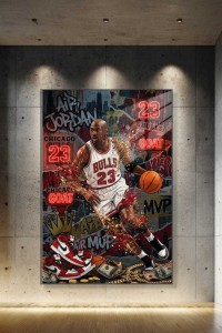 Obraz MICHAEL JORDAN 23 Chicago Bulls GOAT – Nowoczesna Sztuka Pop Art Street Art do Pokoju i Biura