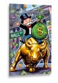 Obraz MONOPOLY WALL STREET BULL Giełda Finanse – Nowoczesna Sztuka Pop Art Pieniądze do Biura i Gabinetu