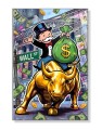 Obraz MONOPOLY WALL STREET BULL Giełda Finanse – Nowoczesna Sztuka Pop Art Pieniądze do Biura i Gabinetu